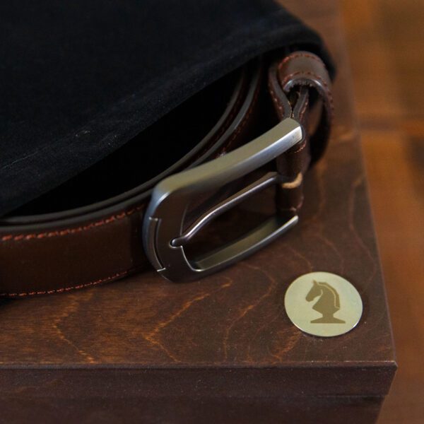 Personalised Brown Leather Belt & Gift Box with Engraved Message - Taylor Lomax