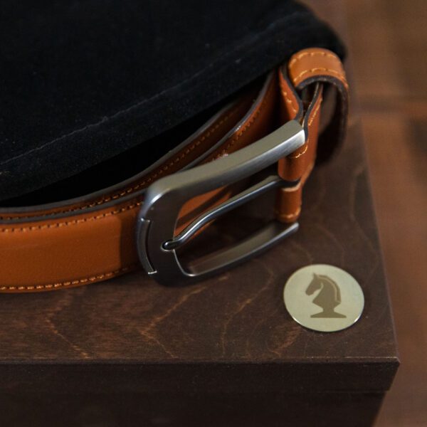 Personalised Tan Leather Belt & Gift Box with Engraved Message - Taylor Lomax